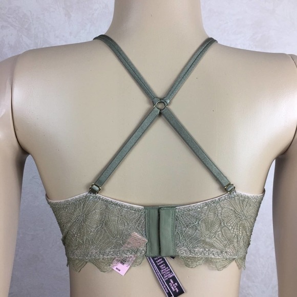 Medium Victoria’s Secret Very Sexy Stretch Lace Strappy Green Bralette - Picture 4 of 4